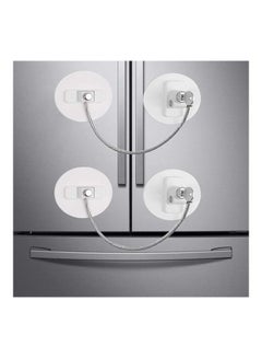 XiuWoo 2-Piece Refrigerator Door Lock 2 Keys White  - Image 1