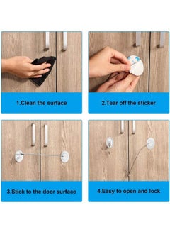 XiuWoo 2-Piece Refrigerator Door Lock 4 Keys White  - Image 2