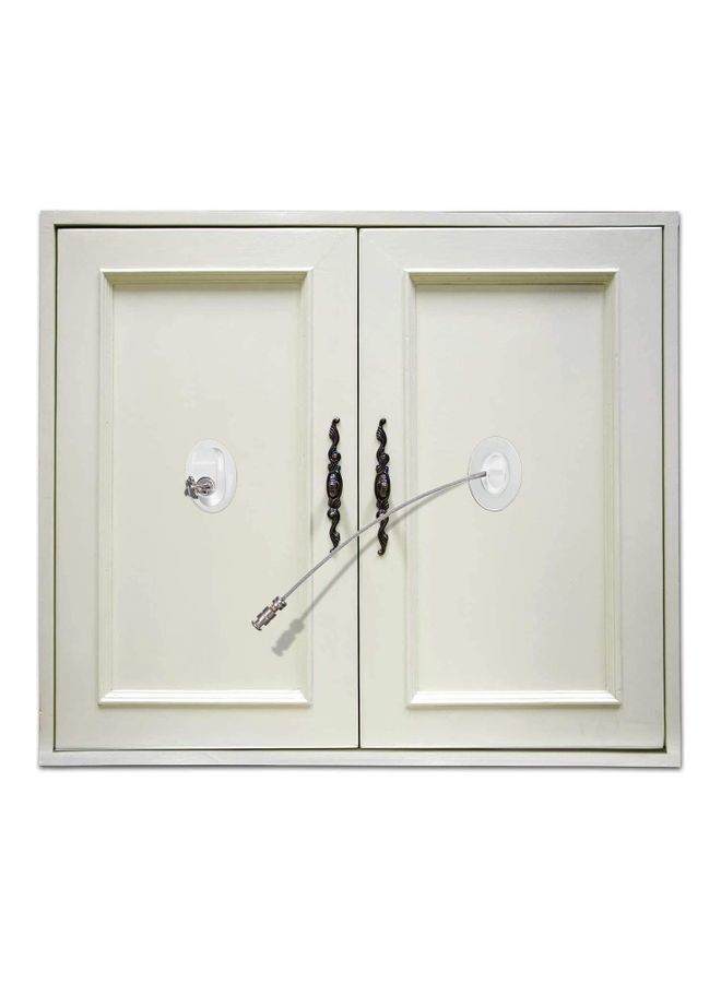 XiuWoo 2-Piece Refrigerator Door Lock 4 Keys White  - Image 4