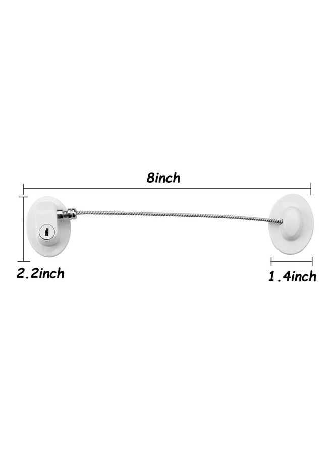 XiuWoo 2-Piece Refrigerator Door Lock 4 Keys White  - Image 5