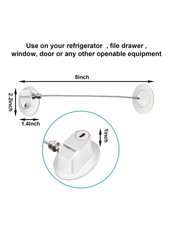 2-Piece Refrigerator Door Lock 4 Keys White - v1626457479/N49201505A_7