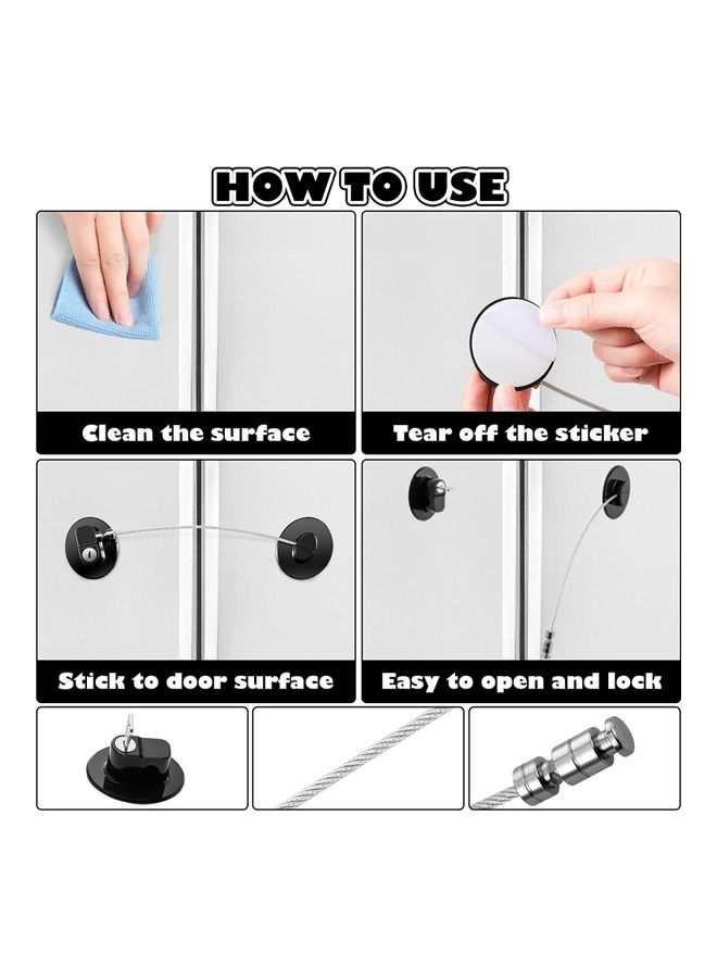 XiuWoo 4-Piece Fridge Freezer Door Lock With 4 Keys Black - Image 3