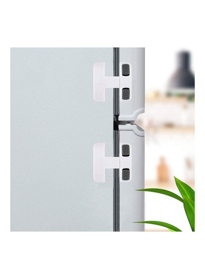XiuWoo 2-Piece Fridge Freezer Door Latch Lock White  - Image 1