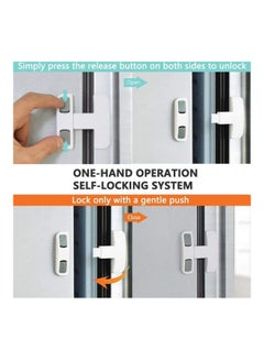 XiuWoo 2-Piece Fridge Freezer Door Latch Lock White  - Image 2