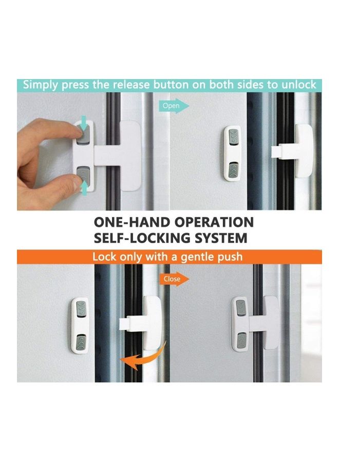 XiuWoo 2-Piece Fridge Freezer Door Latch Lock White  - Image 2