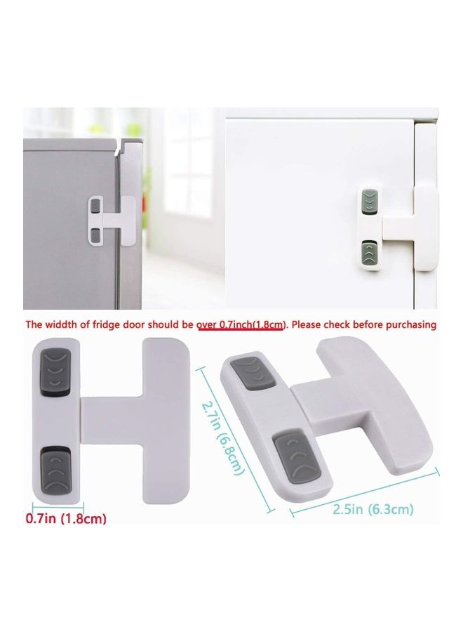 XiuWoo 2-Piece Fridge Freezer Door Latch Lock White  - Image 5