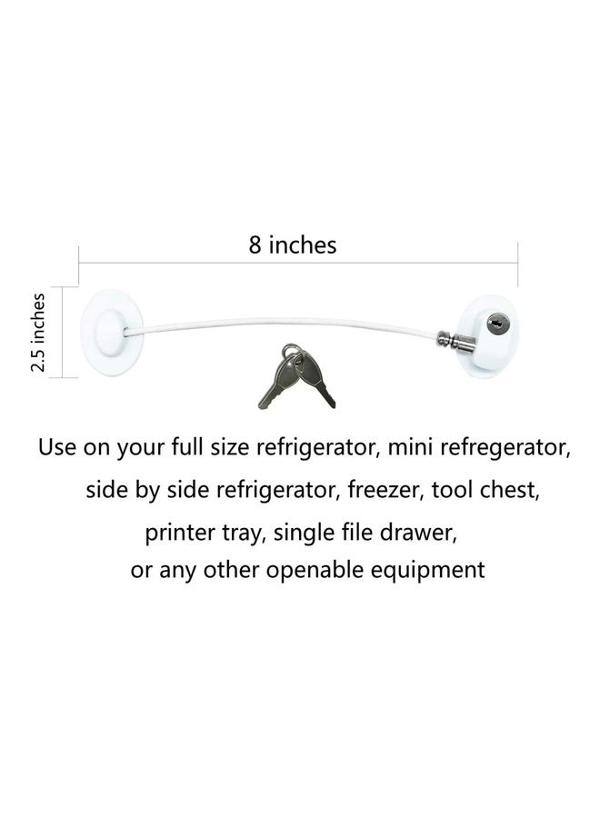 XiuWoo - 3-Piece Refrigerator Lock With 6 Keys White - Image 1