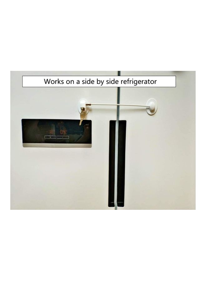 XiuWoo - 3-Piece Refrigerator Lock With 6 Keys White - Image 1