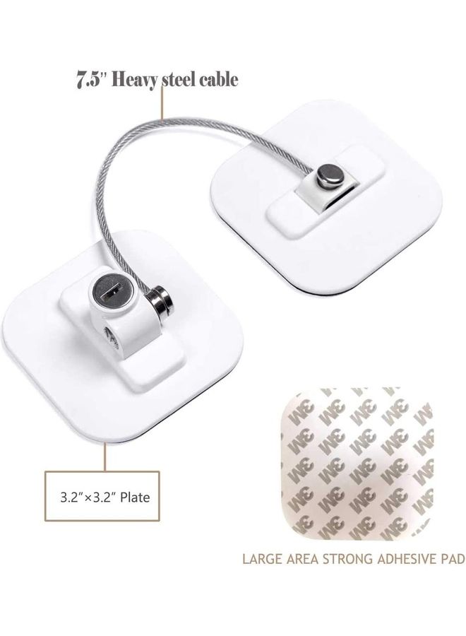 XiuWoo Refrigerator Door Lock With 2 Keys White  - Image 2