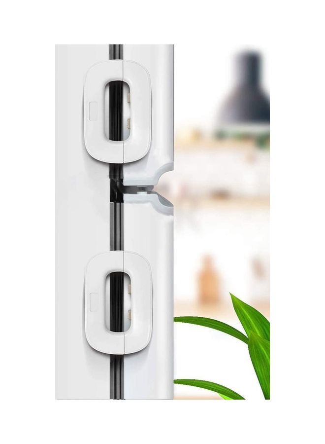 XiuWoo - 2-Piece Fridge Freezer Door Lock Latch White - Image 1