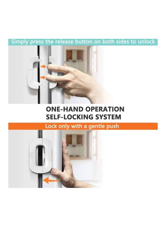 XiuWoo - 2-Piece Fridge Freezer Door Lock Latch White - Image 1