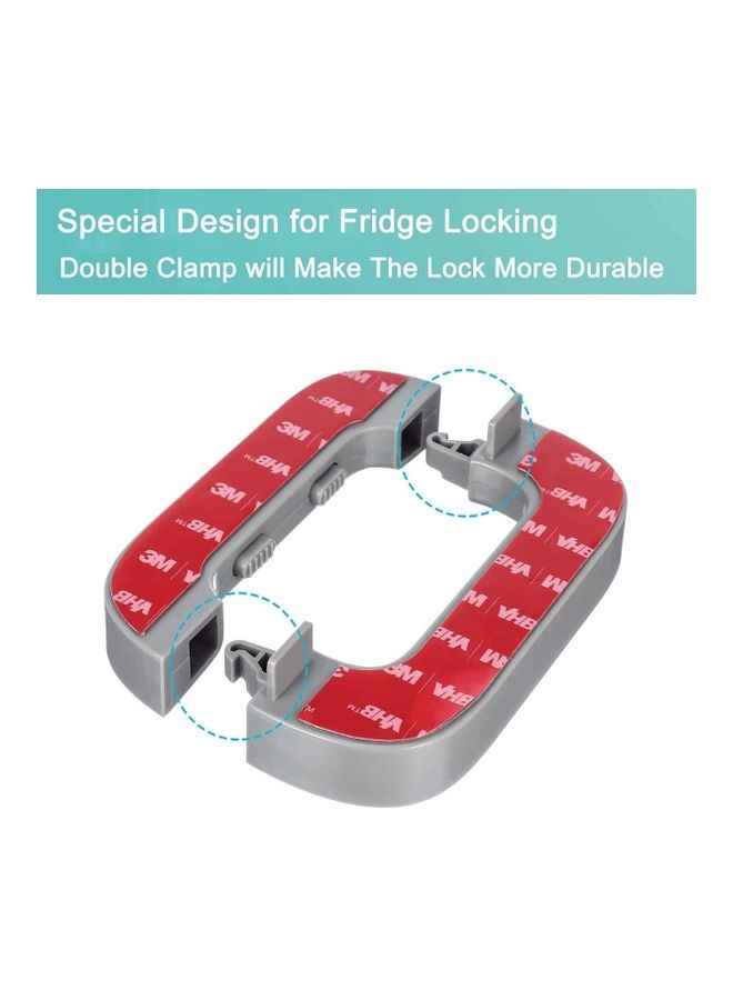 XiuWoo - 2-Piece Fridge Freezer Door Lock Latch White - Image 1