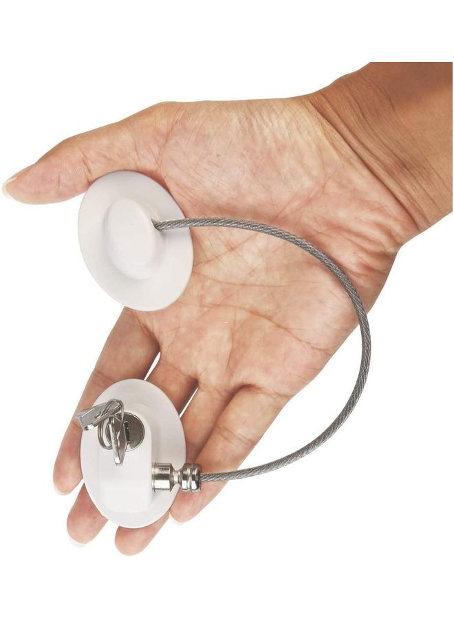 XiuWoo - Childproof Refrigerator Lock With 2 Keys White - Image 1