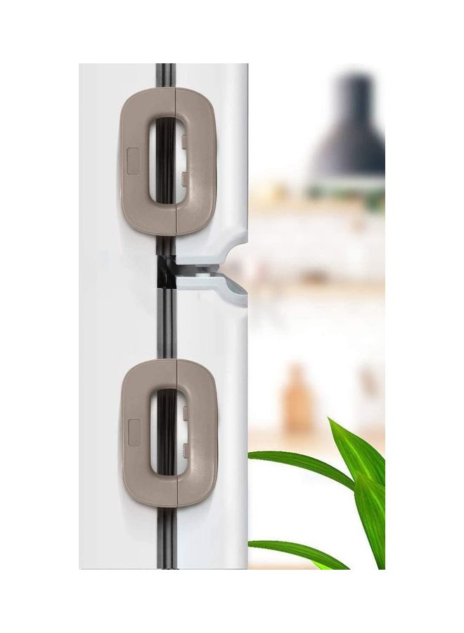 Generic - 2-Piece Fridge Freezer Door Lock Latch Grey - Image 1