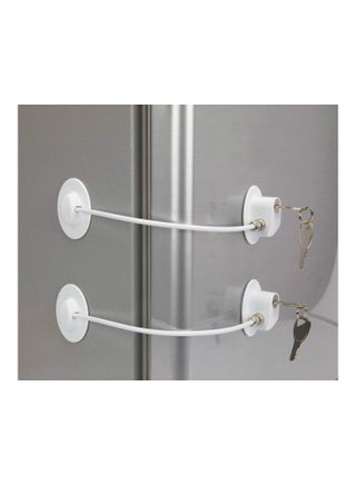 2-Piece Fridge Freezer Door Lock With 4 Keys White - v1626458676/N49201549A_1