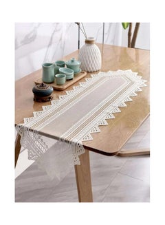 Kutis Hollow Lace Table Runner White 114 x 33cm  - Image 1