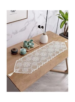 Kutis Hollow Lace Table Runner White 114 x 33cm  - Image 1