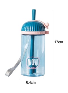 300ML Leakproof Water Bottle With Straw Blue
