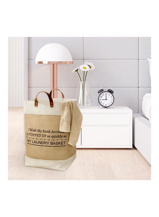 Lightweight Eco-Friendly Faux Leather Laundry Bag Brown  - Image 4
