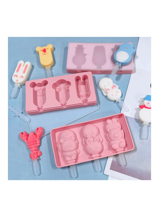Non Stick Low Temperature Resistance Silicone Ice Cream Mould Pink 176x89x19mm - Image 2