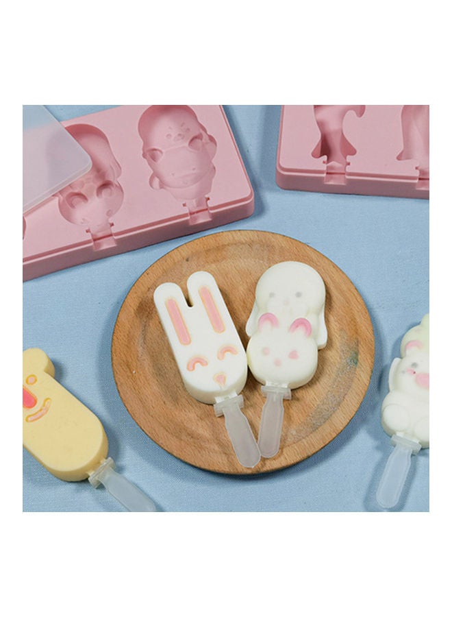 Non Stick Low Temperature Resistance Silicone Ice Cream Mould Pink 176x89x19mm - Image 4