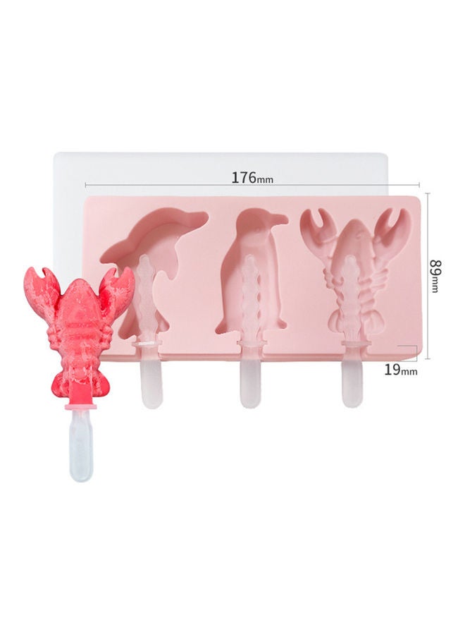 Non Stick Low Temperature Resistance Silicone Ice Cream Mould Pink 176x89x19mm - Image 5