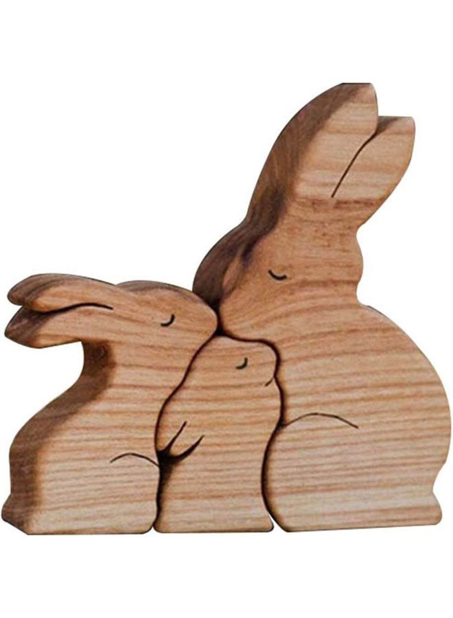 3-Piece Wooden Animal Shape Ornament Set Brown