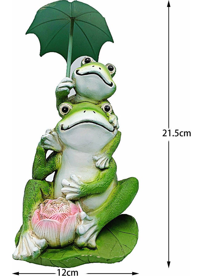 Frog Vitality With Lotus Leaf Figurine For Decoration Multicolour  - Image 3