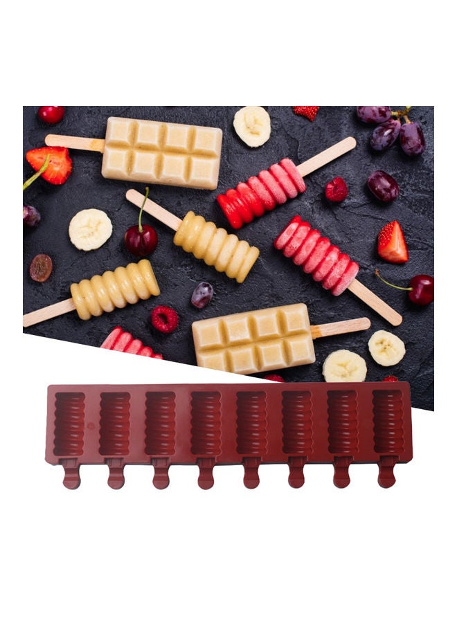 8-Cavity Homemade DIY Silicone Caterpillar Mould Brown 39.5x12x3cm  - Image 1