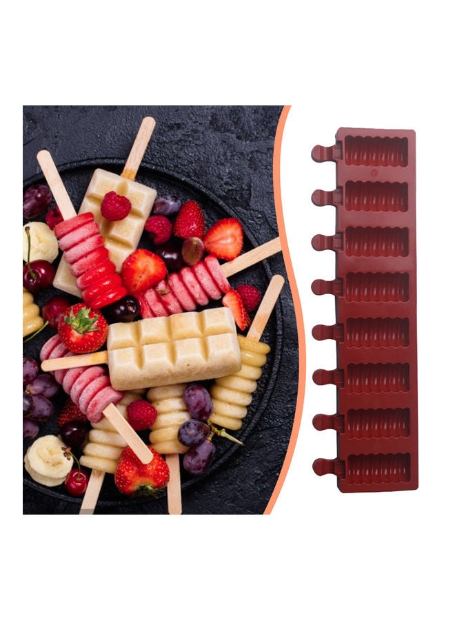 8-Cavity Homemade DIY Silicone Caterpillar Mould Brown 39.5x12x3cm  - Image 2