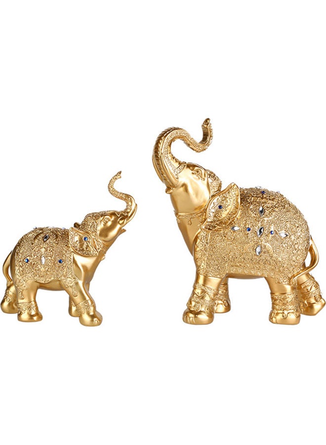 Generic - 2-Piece Elephant Statues Set Gold - Image 1
