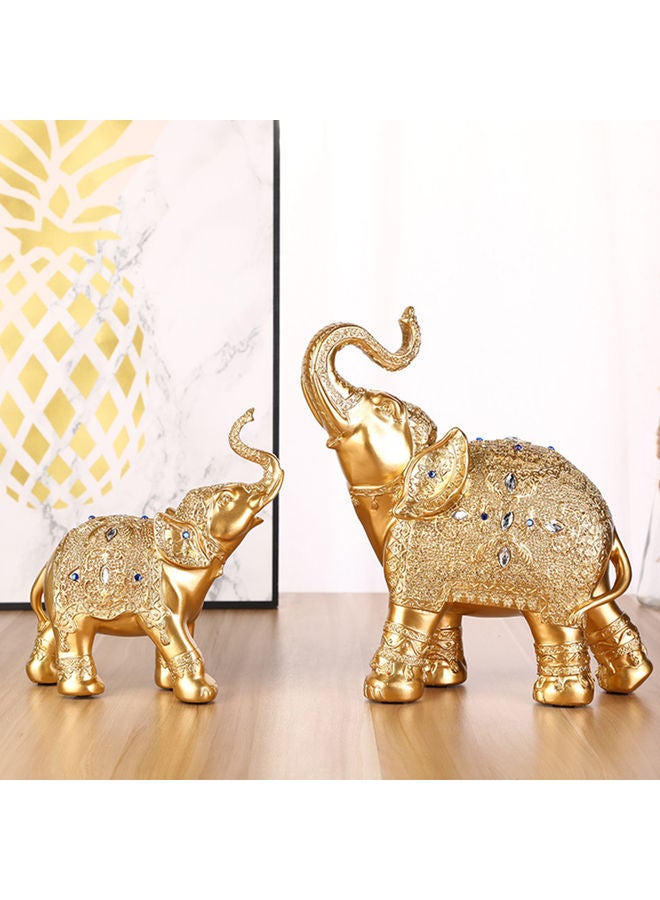 Generic - 2-Piece Elephant Statues Set Gold - Image 1