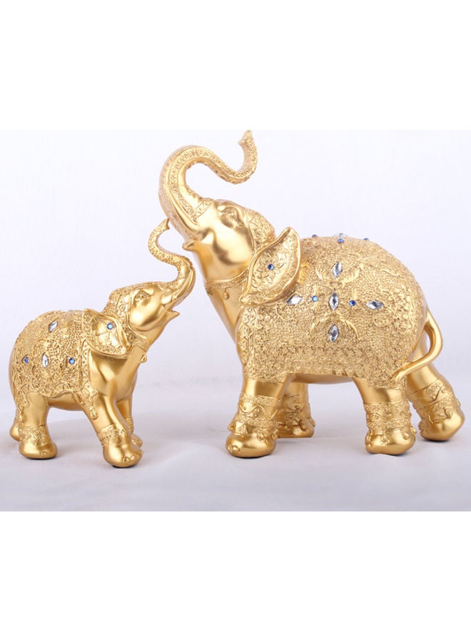 Generic - 2-Piece Elephant Statues Set Gold - Image 1
