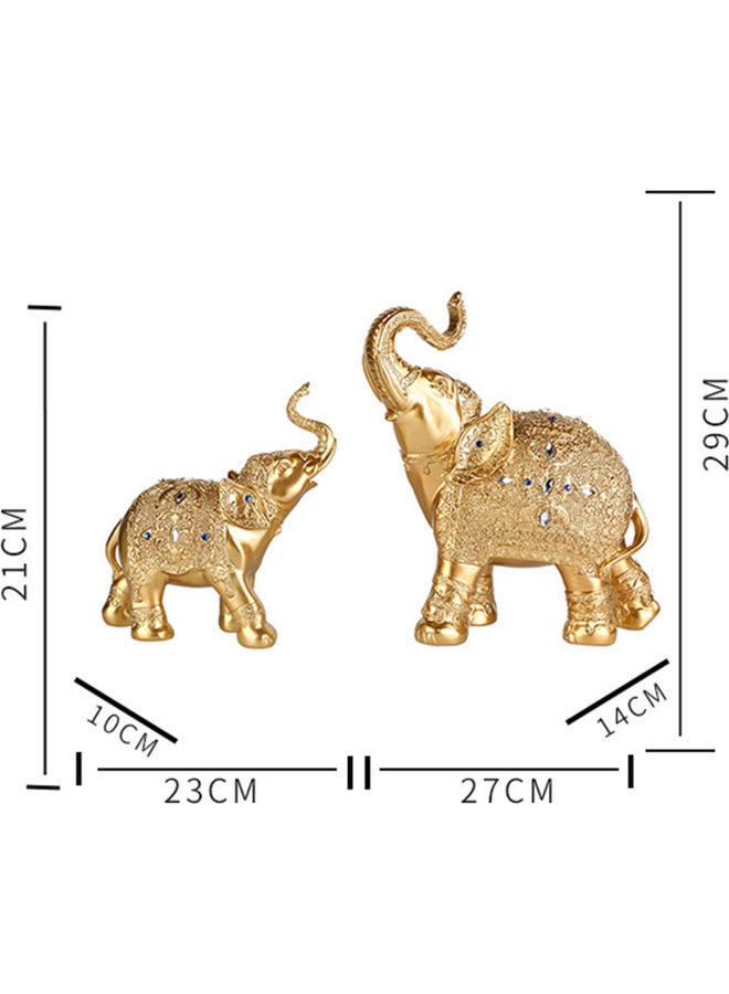 Generic - 2-Piece Elephant Statues Set Gold - Image 1