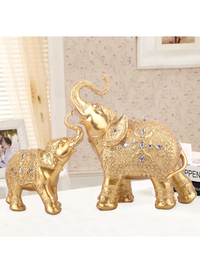 Generic - 2-Piece Elephant Statues Set Gold - Image 1