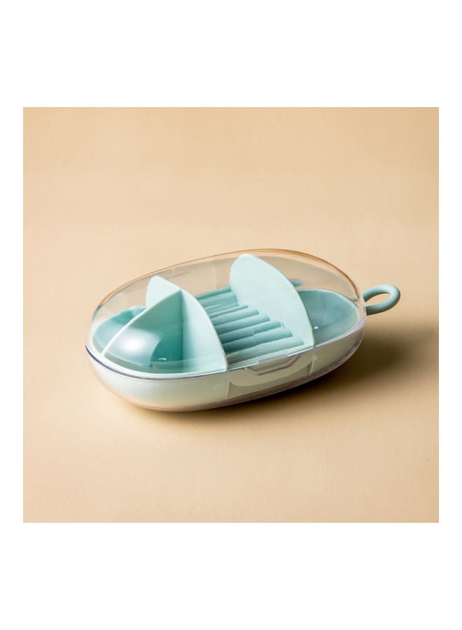 Grid Design Dust-Proof TPR Earring Necklace Ring Blue  - Image 2