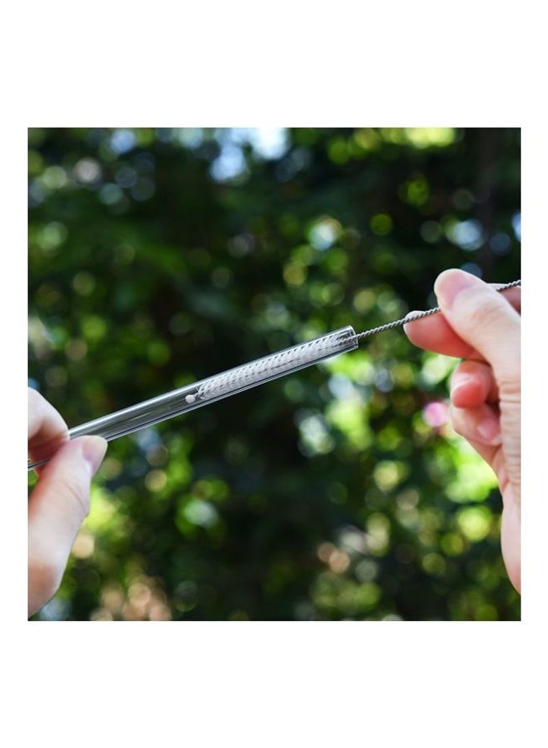 Generic - 4 Pcs Reusable Glass Straws With Cleaning Brush Transparent 20cm - Image 1