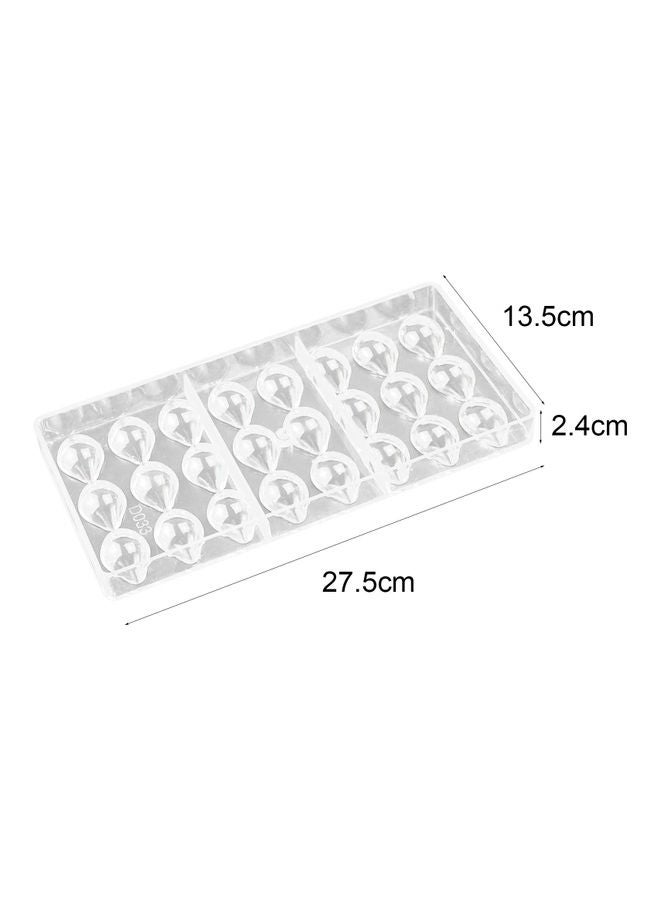 Reusable Food-grade Chocolate Mold For Kitchen Transparent 27.5x13.5x2.5cm