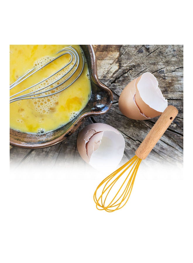 Wood Manual Milk Frother Baking Tools Yellow - Image 1