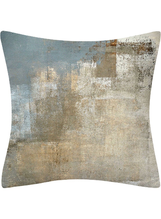 Printed Polyester Cushion Cover Beige/Grey 45x45cm