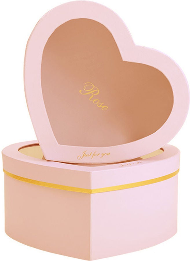 2-Piece Heart Shaped Flower Box Set Pink - Image 1