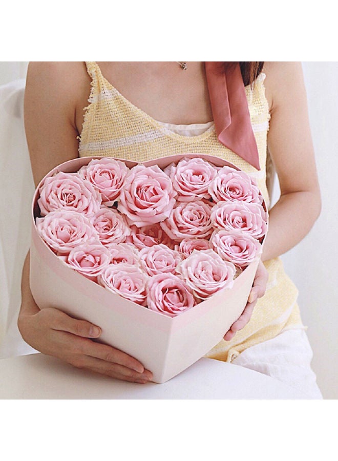 2-Piece Heart Shaped Flower Box Set Pink - Image 3