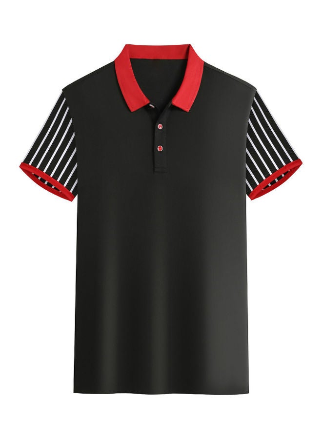 Sweat Absorption Polyester Catering T-Shirt Red/Black  - Image 1