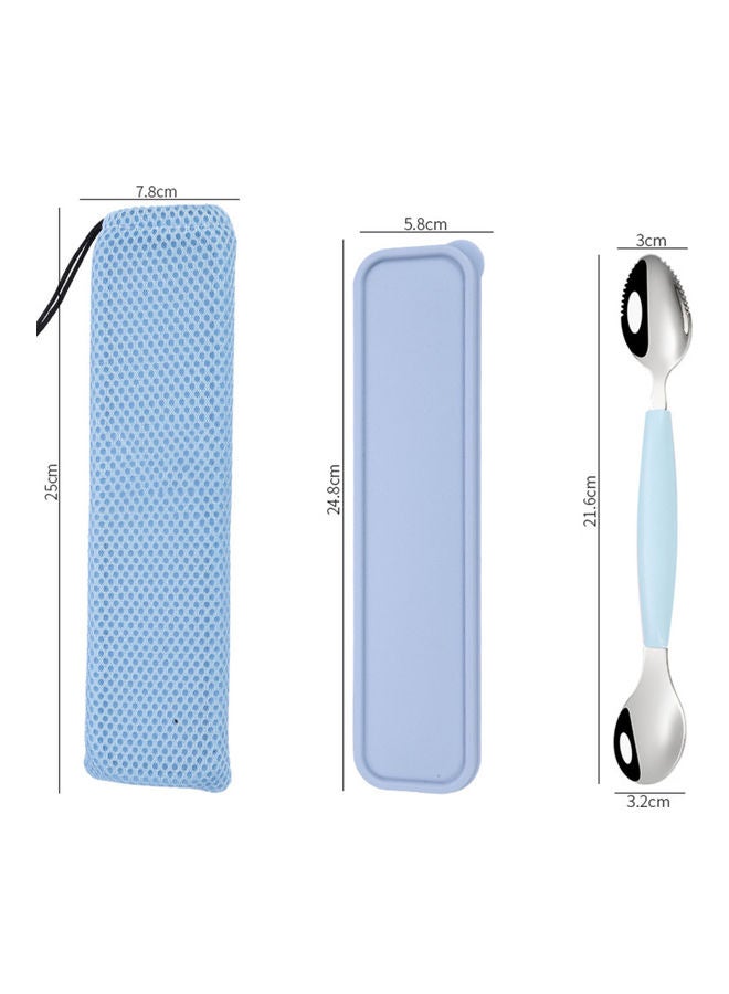 Mud Scraping Spoon Blue/Silver 