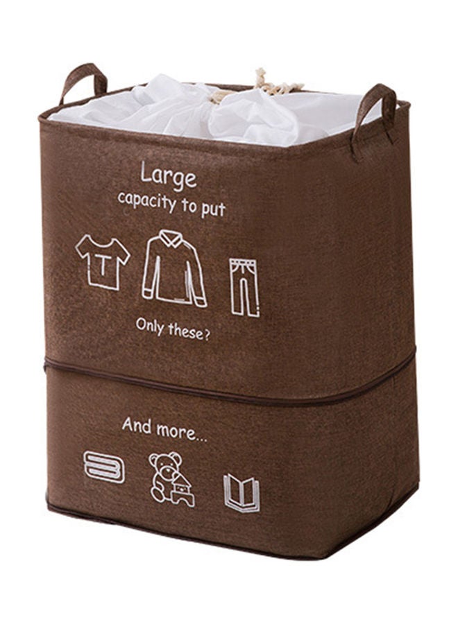 Laundry Hamper Bag with Handle Brown  - Image 1