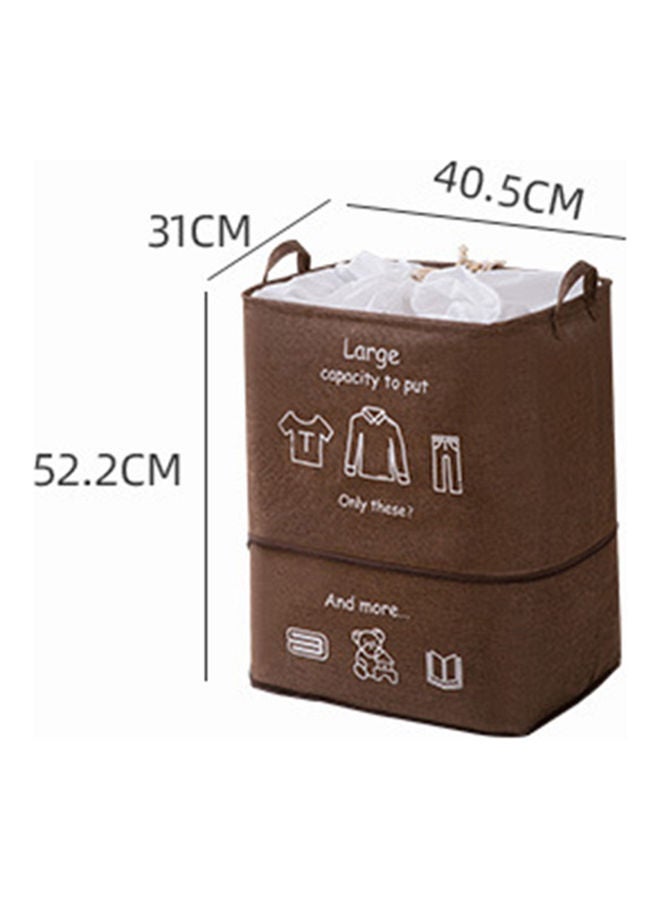 Laundry Hamper Bag with Handle Brown  - Image 2