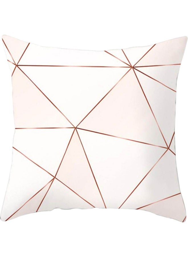 غطاء وسادة مطبوع أبيض/ذهبي 45x45سم