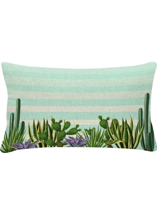 Cactus Printed Cushion Cover Blue/Green/White 50x30cm