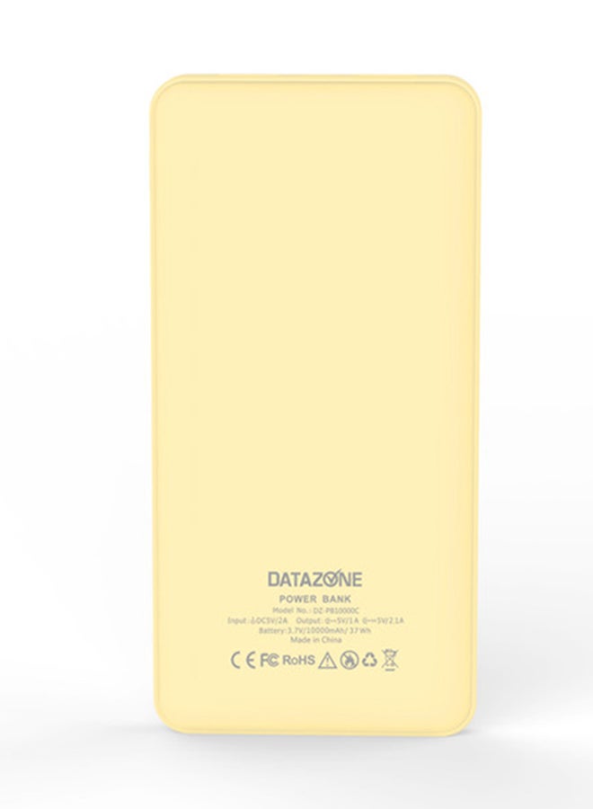Datazone 10000.0 mAh Portable Lightweight Power Bank Yellow  - Image 2