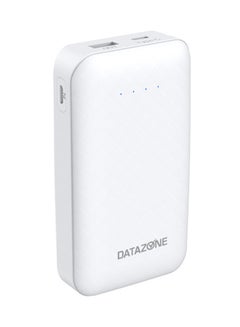 Datazone 10000.0 mAh Portable Lightweight Power Bank White  - Image 2